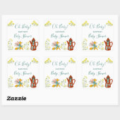 ああ、ベビーキツネと花ベビーシャワーギフト スクエアシール (シート)