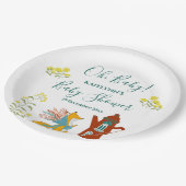 ああ、ベビーキツネと花ベビーシャワーデコール ペーパープレート (アングル)