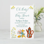 ああ、ベビーキツネと花ベビーシャワー 招待状 (スタンド正面)