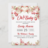 ああ！ベビークリスマスフローラベビーシャワー 招待状 (正面)