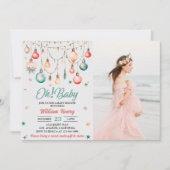 ああ！ベビークリスマスボールオーナメントベビーシャワー写真 招待状 (正面)