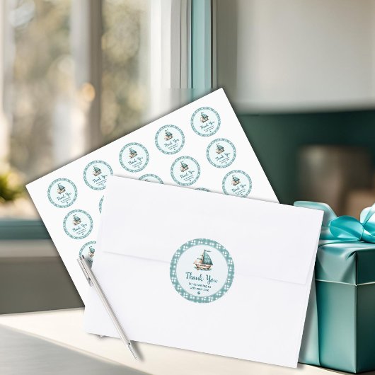 "ああ、ベビー"ありが航海のとSailboat ラウンドシール