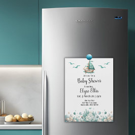 "ああ、ベビー"ブルー素朴ベビー航海のシャワーマグネット