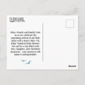 "ああ、ベビー"ブルー素朴ベビー航海のシャワー ポストカード (裏面)