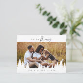 ああ、メリークリスマスモダンの家族の写真 ポストカード (スタンド正面)