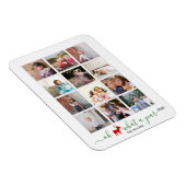 ああ、レビュー写真コラージュ緑、赤の1年 マグネット (右側)