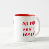 ああ、何おもしろいかおもしろいら赤い休日 ツートーンマグカップ (正面右)