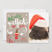 ああ、何と年のクリスマス写真がおもしろいうれしいか シーズンカード (正面)