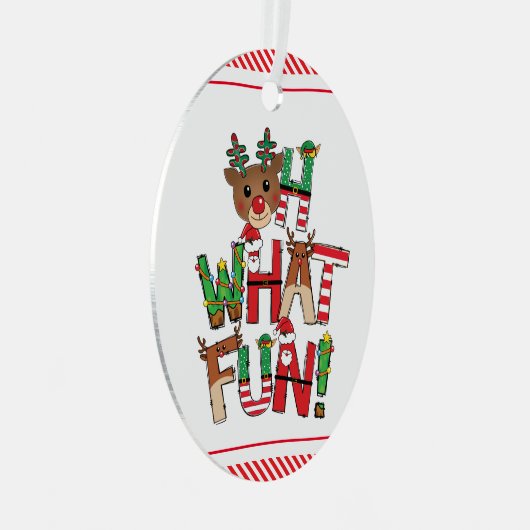 ああ、何のおもしろい（写真を追加）クリスマスライト メタルオーナメント (正面右)