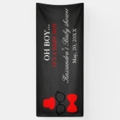 ああ! 小さい人のちょうネクタイの男の赤ちゃんのシャワーの旗 横断幕 (縦)