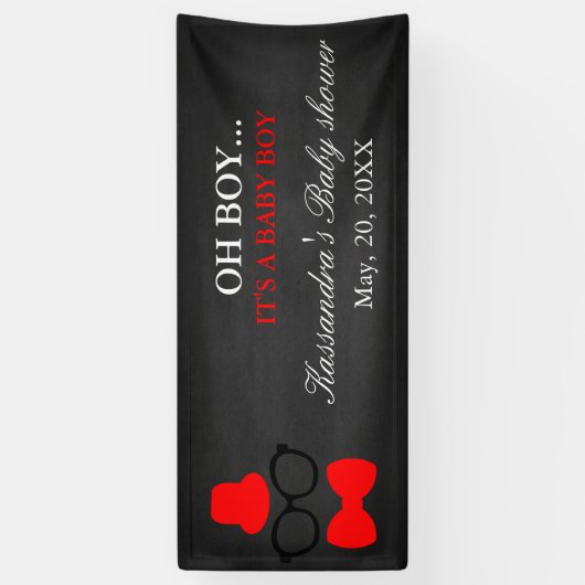 ああ! 小さい人のちょうネクタイの男の赤ちゃんのシャワーの旗 横断幕 (縦)