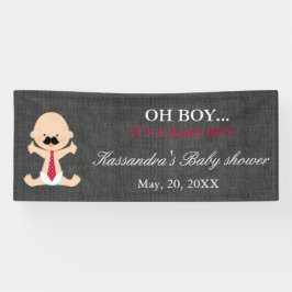 ああ! 小さい人の髭の男の赤ちゃんのシャワーの旗 横断幕