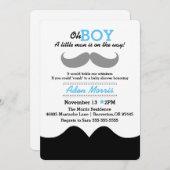 ああ、少年がベビーシャワーの途中で、小さな男の子がいます 招待状 (正面/裏面)
