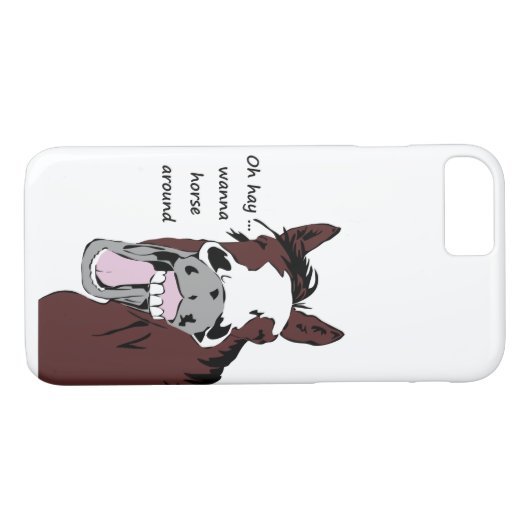 「ああ、干し草ののまわりに馬?」おもしろい馬引用文ユーモア Case-Mate iPhoneケース (裏面(横))