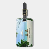 ああ…引退、リラックスのビーチシーン ラゲッジタグ (正面縦)