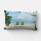 ああ…引退、リラックスのビーチシーン ランバークッション (裏面)