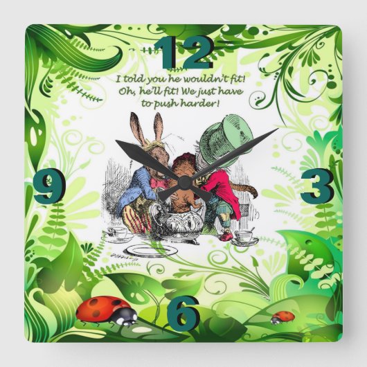 ああ、彼は合います! 1 スクエア壁時計 (正面)