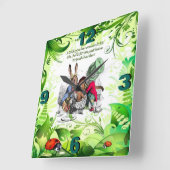 ああ、彼は合います! 1 スクエア壁時計 (傾斜)