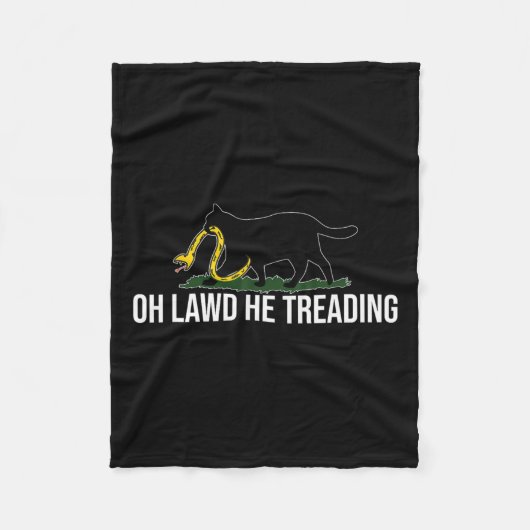 ああ、彼は子供のない猫の女性の民主党員を踏んでいる フリースブランケット (正面)