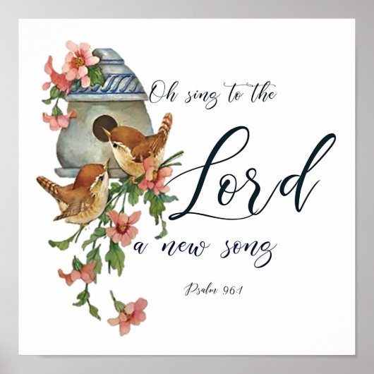 ああ、新しい歌を主に歌いなさい。鳥と家 ポスター (正面)