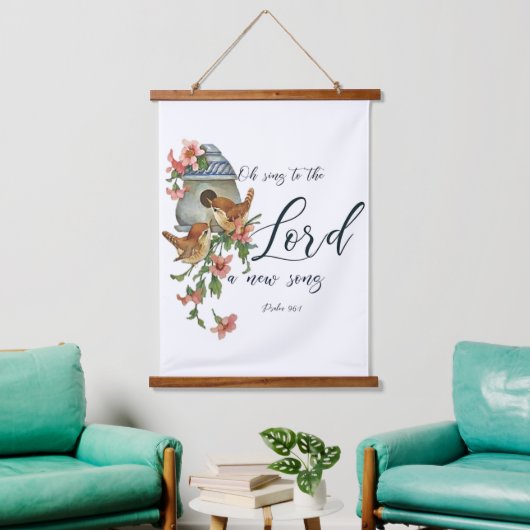 ああ、新しい歌を主に歌いなさい。鳥と家 吊り下げ型タペストリー (リビング)