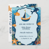 「ああ！男の子のシャワー招待状 ポストカード (正面/裏面)