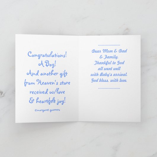 ああ、男の子！ 男の子よ！ カード (内部)