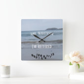 ああ、私が何であれ退職したことわざ-海- スクエア壁時計 (ホーム)