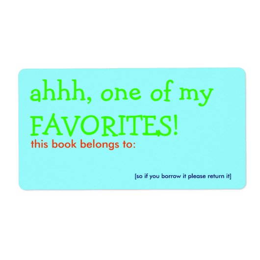 ああ、私のお気に入りの1つ！ ラベル (正面)