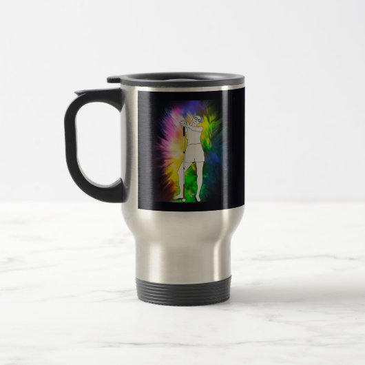 ああ、私はあなたに会わなかった、はっきりした絞り染め盲目の女の子 トラベルマグ (左)