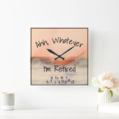 ああ、私は何でも退職した海のおもしろい水色 スクエア壁時計 (ホーム)