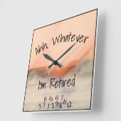 ああ、私は何でも退職した海のおもしろい水色 スクエア壁時計 (傾斜)