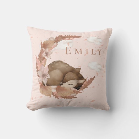 ああ、素敵な鹿と雲の星子供部屋スローPilo クッション (正面)