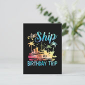 ああ、船だ！私の誕生日旅行 インビテーションポストカード (スタンド正面)