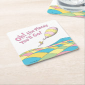 ああ！行くぞ！ガール誕生日 スクエアペーパーコースター (アングル)