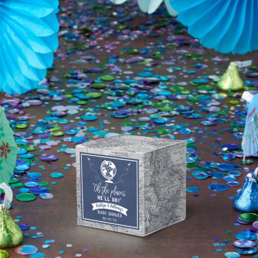 「ああ、行く場所だ！」 旅行マップ赤ちゃんシャワー フェイバーボックス (パーティー)