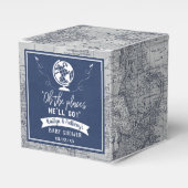 「ああ、行く場所だ！」 旅行マップ赤ちゃんシャワー フェイバーボックス (正面サイド)