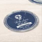 「ああ、行く場所だ！」 旅行マップ赤ちゃんシャワー ラウンドペーパーコースター (アングル)