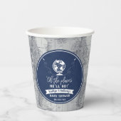 「ああ、行く場所だ!」 旅行マップ赤ちゃんシャワー 紙コップ (正面)