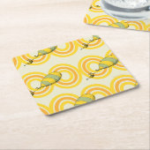 ああ、行く場所 | オレンジパターン スクエアペーパーコースター (アングル)