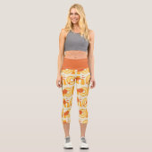 ああ、行く場所 | オレンジ色の文字パターン カプリレギンス (正面)