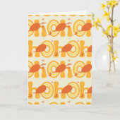 ああ、行く場所 | オレンジ色の文字パターン カード (黄色い花)