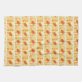 ああ、行く場所 | オレンジ色の文字パターン キッチンタオル (横)