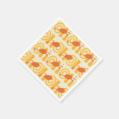 ああ、行く場所 | オレンジ色の文字パターン スタンダードカクテルナプキン (角)