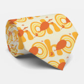 ああ、行く場所 | オレンジ色の文字パターン ネクタイ (ロール)