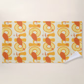 ああ、行く場所 | オレンジ色の文字パターン ビーチタオル (正面)