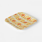 ああ、行く場所 | オレンジ色の文字パターン ペーパープレート (傾斜あり)