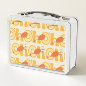 ああ、行く場所 | オレンジ色の文字パターン メタルランチボックス (裏面)