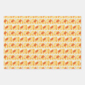 ああ、行く場所 | オレンジ色の文字パターン ラッピングペーパーシート (正面)