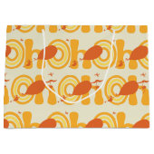 ああ、行く場所 | オレンジ色の文字パターン ラージペーパーバッグ (正面)